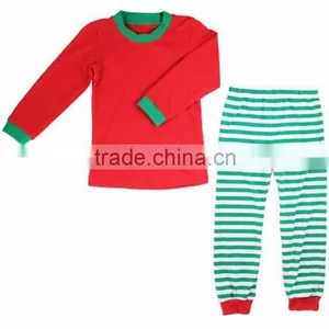 Wholesale 2016 Hot Selling Kids Christmas Pajamas With Red Green Strip and Red White Strip Kids Christmas Pajamas thumbnail-2