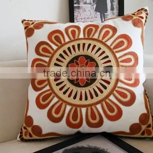 High Quality Household Embroidery Cotton Pillow Case Cover, Living Room Sofa Chair Office Squire Geometric Cushion Cover thumbnail-4