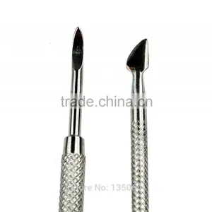 New 2Pcs Nail Art Stainless Steel Pusher Remover Tool Trimmer Set Accessories thumbnail-5