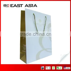 White Hot Stamped Art Paper Bags With Eyelet & Spot UV Coating thumbnail-1