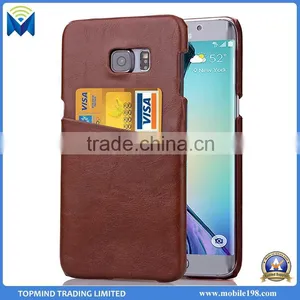 High Quality PU Leather Back Cover Case for Samsung Galaxy S6 Edge Plus thumbnail-1