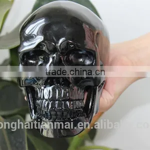 Natural Quartz Obsidian Crystal Alien Skull thumbnail-1