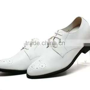 High Class Genuine Leather White Lace up Men Pointed Toe Shoes/import Shoes to India/designers Brand Shoes thumbnail-1
