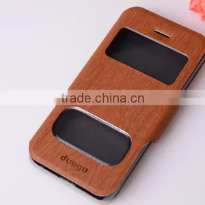 Double Sided Leather Case With Window for Iphone 5 Case Non Transparent thumbnail-3