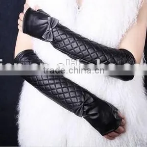 Stylish Black Long Grid Gloves 2016 Hot Fashion Long Grid Gloves thumbnail-6