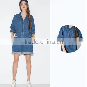 Women's Jeans Jumpsuits Short Sleeve With Chest Pocket Jumpsuits Rompers thumbnail-2