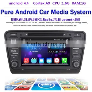 Pure Android Car DVD for Skoda Octavia 2013 2014 A5 With Pure Android 4.4 Dual Core CPU:1.6G RAM:1G WIFI 3G Audio Video Player thumbnail-2