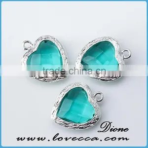 100pcs Puffy Blue Heart Acrylic Charm Pendants 13.85*14mm thumbnail-1