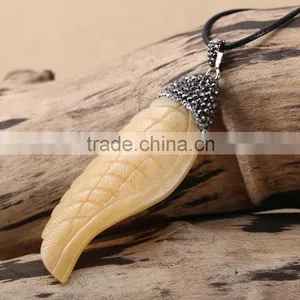 Fancy! Fashion Design ! Latest Yellow Cattle Bone Men Necklace More Handsome thumbnail-5