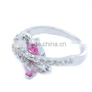 Pink CZ Ring Mirco Pave Setting Ring Fashion New Design thumbnail-2