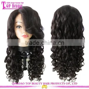 Cheap Brazilian Loose Wave Full Lace Wig Glueless Virign Brazilian Hair Wig for Black Woman thumbnail-6