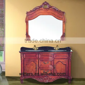 WTS-1011 Traditional Style Antique Mirrored Cabinets Type Classic Bathroom Vanity thumbnail-5