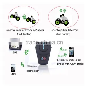 1 Pcs BT Interphone Bluetooth Helmet Intercom Headset Full Duplex Intercomunicador Bluetooth For 3 Rider 500M Intercom thumbnail-5