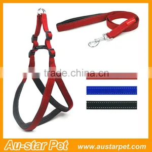 Hot-sales Comfortable Foam Padded Pet Dog Harness and Leash Set With Reflective Strip thumbnail-2