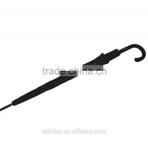Black Pongee Automatic Open Long Umbrella thumbnail-5