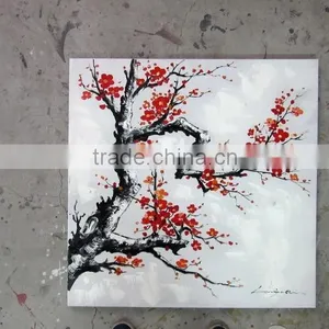 Modern Canvas Flower White Black Red Painting thumbnail-4
