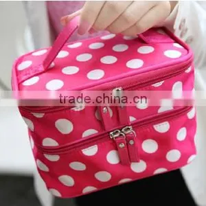 New Style Cute Dot Cosmetic Pouch For Travel With Handle thumbnail-1