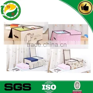 Eco-Friendly Good Quality Custom Printed Foldable Non Woven Storage Box and Bin With Two Lids thumbnail-1