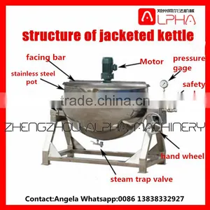 Hot Sale ! Stainless Steel Gas Heating Jacketed Kettle thumbnail-5