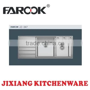 Top Quality Double Bowls Deep Depth Stainless Sink Kitchen Sink 116x50cm thumbnail-1