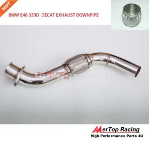 Mertop B** E46 330D 330xd 1998-2003 M57 POLISHED 304 STAINLESS STEEL DECAT EXHAUST DOWNPIPE thumbnail-1