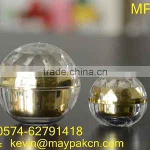 Hot Sale With Good Quality Double Wall With Beauty Ball Made in China Square Golden Acrylic Cream Jar thumbnail-2