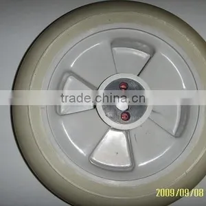 8"x 2" Grey Rubber Wheel With Plastic Rim for Wheel Barrow thumbnail-1