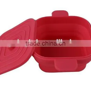 Portable Collapsible Silicon Bowls With Lids thumbnail-2