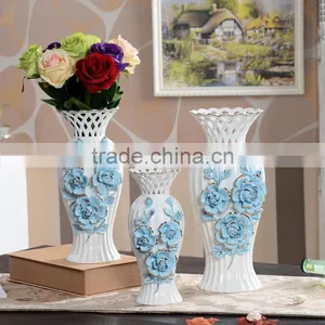 Blue and White Porcelain Vase , Porcelain Flower Vase With Gold Rim , Decoration Porcelain Vase,craft Vase Ceramic,ceramic Vase thumbnail-1
