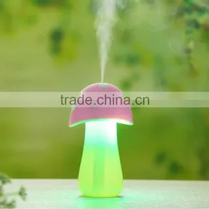 Mini Portable Cartoon Mushroom Cute Design Air Humidifier, Household Colorful LED Light Air Personal Humidifier For Sale thumbnail-1