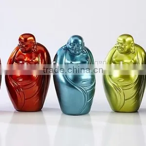 Happy Colorful Plated Small Laughing Buddha Figurine thumbnail-2