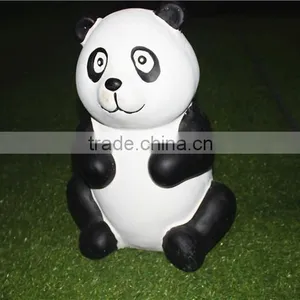 Home Garden Seats Christmas Decorative 30cm Height Small Artificial White and Black Fiberglass Chinese Flat Panda E10 28X01 thumbnail-1