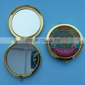 Round Shape Folding Pocket Mirror/mini Custom Logo Make up Mirror thumbnail-1