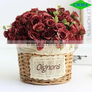 Woven Wicker Handmade Flower Basket thumbnail-1