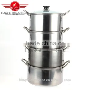 Hot Sale 4pcs Natural Color European-style Stainless Steel Cooking/ Soup Pot Set thumbnail-1