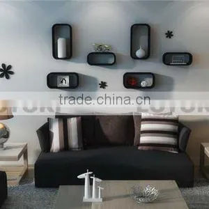 Stylish Wooden Shelves Design Black White Color Cosmos Cube Shelf thumbnail-1