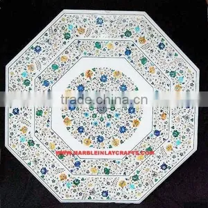 Octagonal Marble Inlay Dining Table Top, Marble Inlay Coffee Table Top thumbnail-1