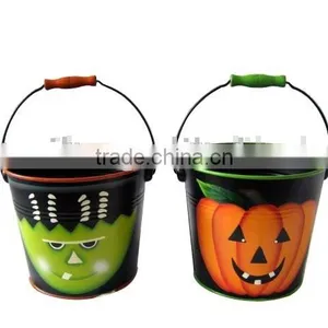 Hot Sales Metal Pail Mini Tin Bucket Halloween Candy Bucket thumbnail-1