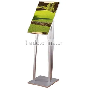 Hot Sale Outdoor Direction Freestanding Sign Stand/ Unique Design Silver Color Stainless Steel Sign Stand for Hotel P-50 thumbnail-1