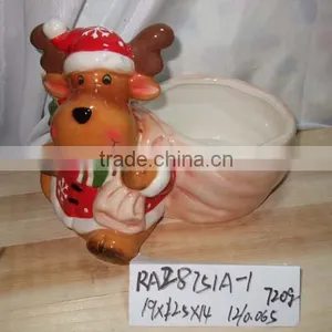 Wholesale Deer Shape Christmas Ceramic Candle Holder for Christmas Supply thumbnail-1