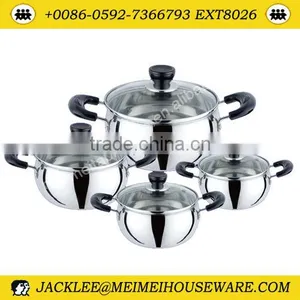 8Pcs Black Handle & Stainless Steel Cookware Set thumbnail-1