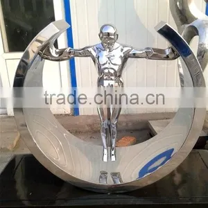 Stainless Steel Naked Men in a Circle Art Statues thumbnail-1