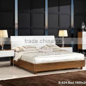 Modern Teen Bedroom Furniture / Indian Furniture Bedroom Beds / Bedroom Furniture Simple Double Bed B-824 thumbnail-2