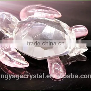Pink Crystal Turtle Model Gift/crystal Wedding Anniversary Gift/laser Engraved Crystal Gift thumbnail-1
