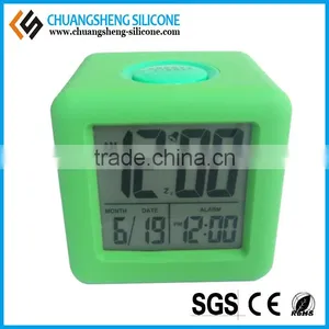 Cube Shaped Silicone Time Clock, Digital Table Clock, Anti-broken Alarm Clock thumbnail-3