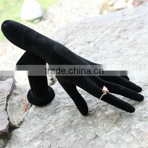 Resin Black Velvet Ring Bracelet Display Stand Holder Hand Model thumbnail-1