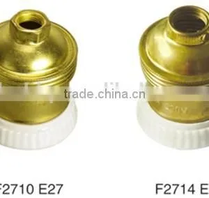 Hot Sale Copper Alluminium Iron Golden Lamp Holder Base Light Bulb Socket Cap E26 E27 B22 E14 thumbnail-2