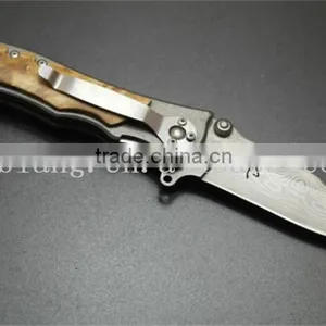 Special Gift for Men 400C Damascus Folding Knife thumbnail-2