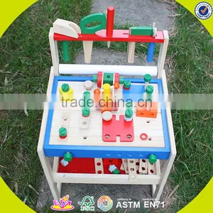 Wholesale DIY Pretend Children Wooden Workbench Toy Interesting Baby Wooden Workbench Toy W03D028 thumbnail-6