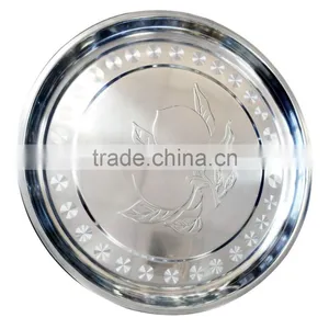 28cm High Quality Stainless Steel Round Serving Tray thumbnail-1